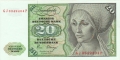 German Federal Republic 20 Deutsche Mark, 1980